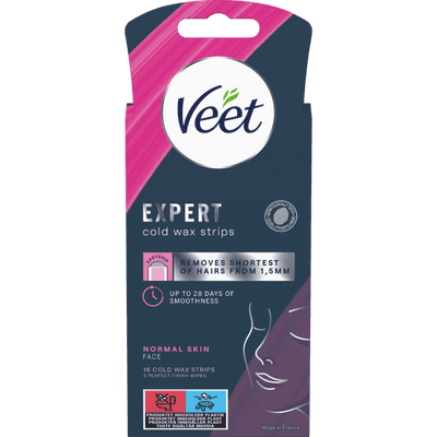 Veet Expert Cold Wax Strips Kasvot Normaalille iholle 16 kpl