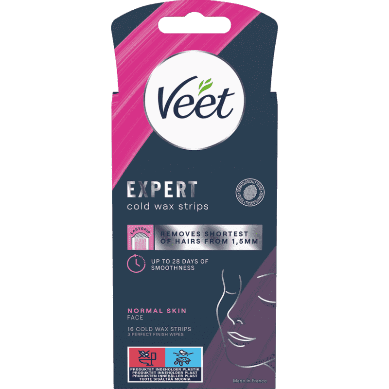 Veet Expert Cold Wax Strips Kasvot Normaalille iholle 16 kpl