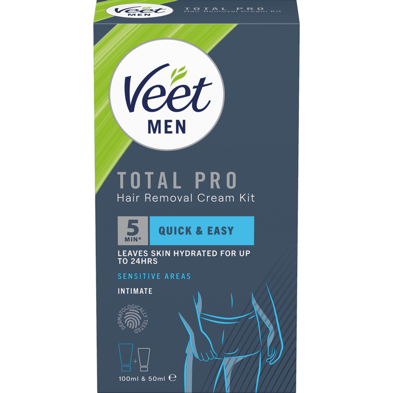 Veet Men Total Pro Ihokarvanpoistosarja Miehille Intiimialuelle 150 ml