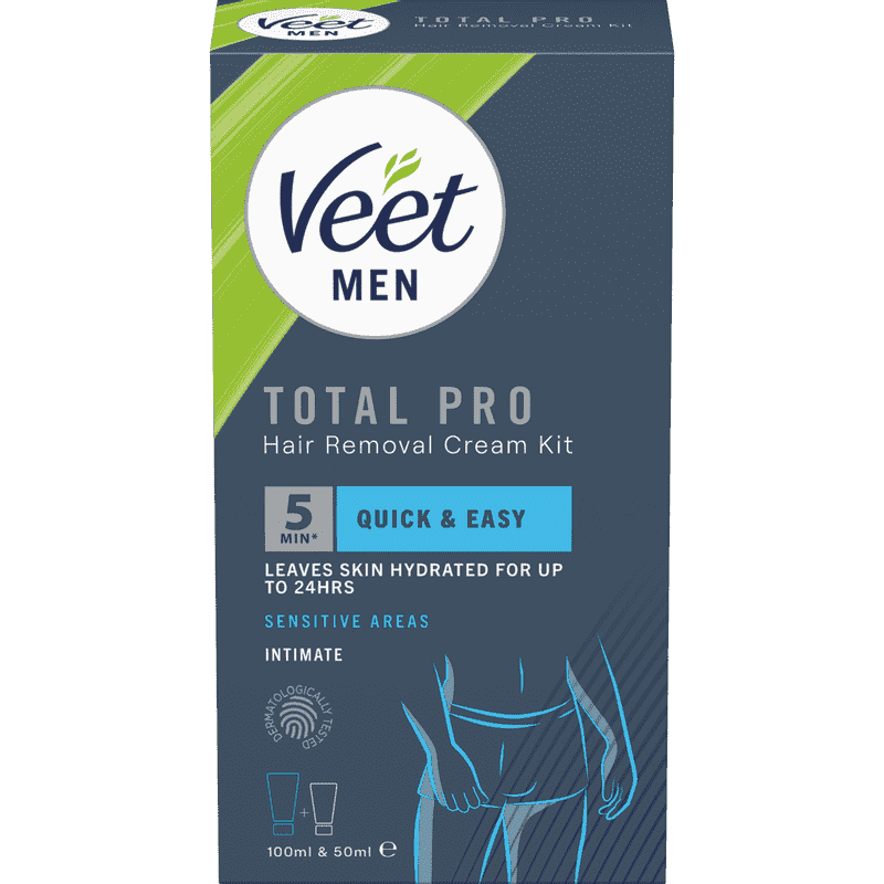 Veet Men Total Pro Ihokarvanpoistosarja Miehille Intiimialuelle 150 ml