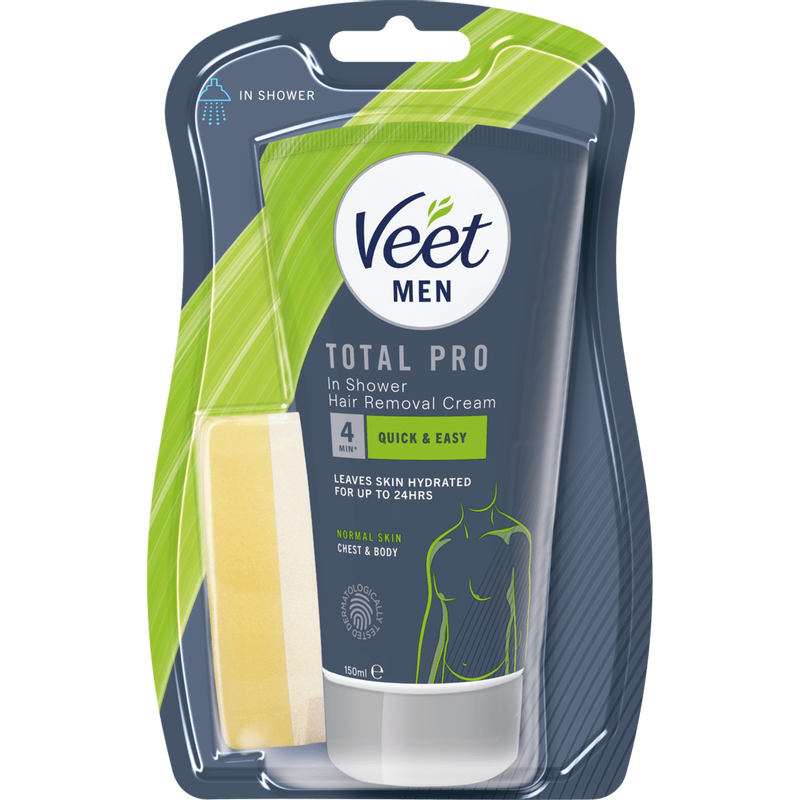 Veet Men Total Pro Karvanpoistovoide Miehille In-shower Jalat & Keho 150 ml