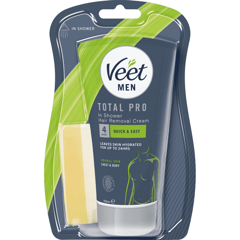 Veet Men Total Pro Karvanpoistovoide Miehille In-shower Jalat & Keho 150 ml
