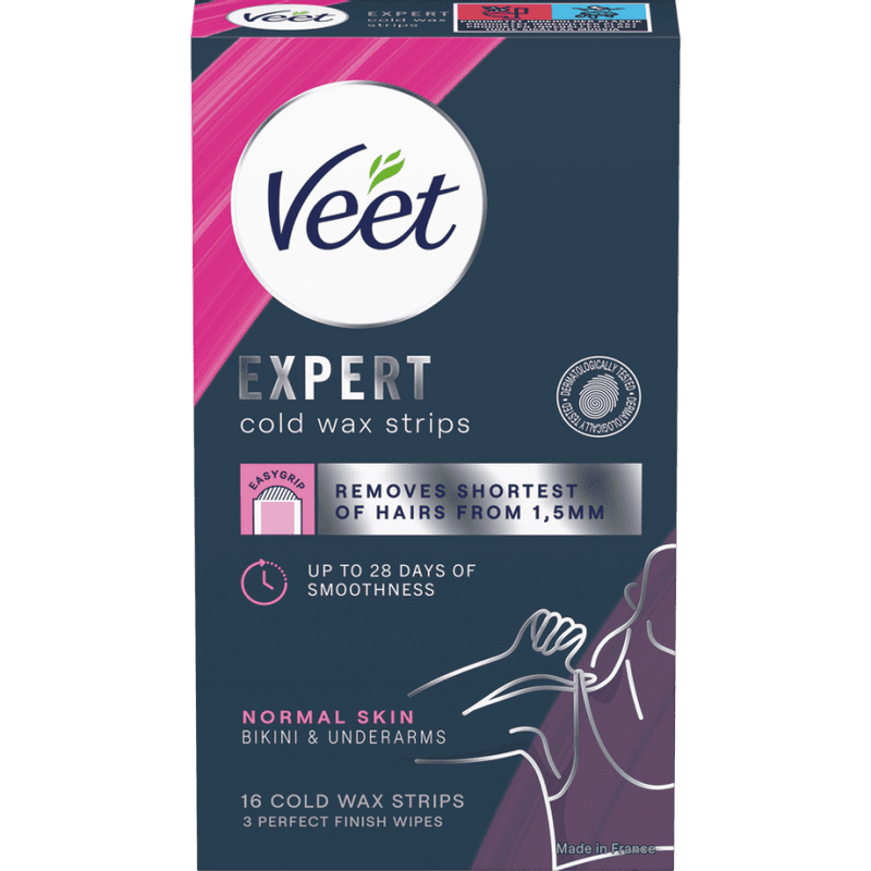 Veet Expert Cold Wax Strips Bikiniraja & Kainalot Normaalille iholle 16 kpl 