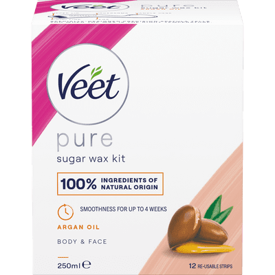 Veet Pure Sugar Wax Kit Arganöljyä Keho & Kasvot 250 ml