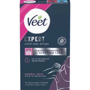 Veet Expert Cold Wax Strips Bikiniraja & Kainalot Normaalille iholle 16 kpl 