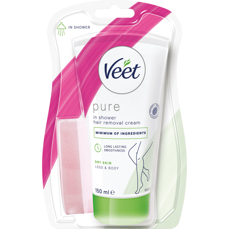 Veet Pure Karvanpoistovoide In-shower Jalat & Keho Kuivalle iholle 150 ml