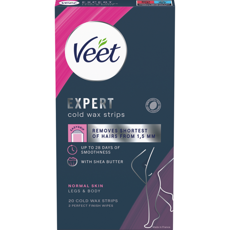 Veet Expert Cold Wax Strips Jalat & Keho Normaalille iholle 20 kpl
