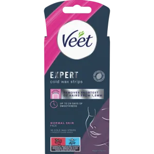 Veet Expert Cold Wax Strips Kasvot Normaalille iholle 16 kpl