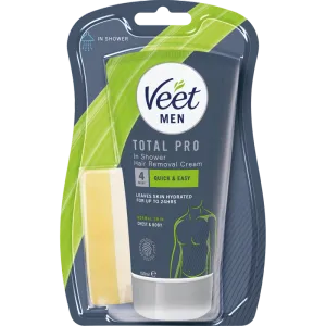 Veet Men Total Pro Karvanpoistovoide Miehille In-shower Jalat & Keho 150 ml